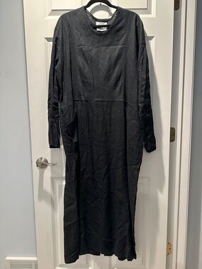 Flax Black Long-Sleeve Maxi Dress